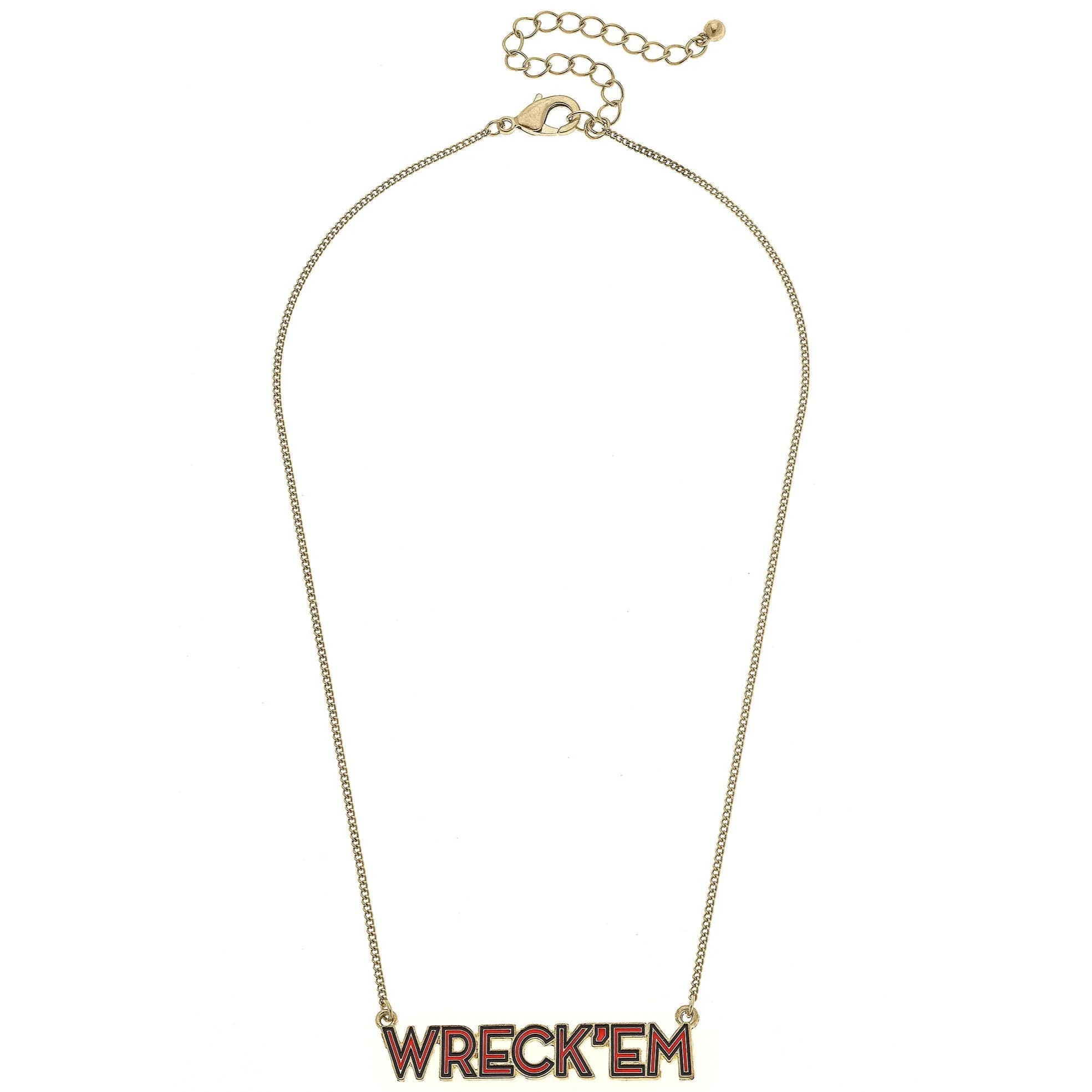 Canvas Style Texas Tech "Wreck 'Em" Enamel Script Necklace - Image 2