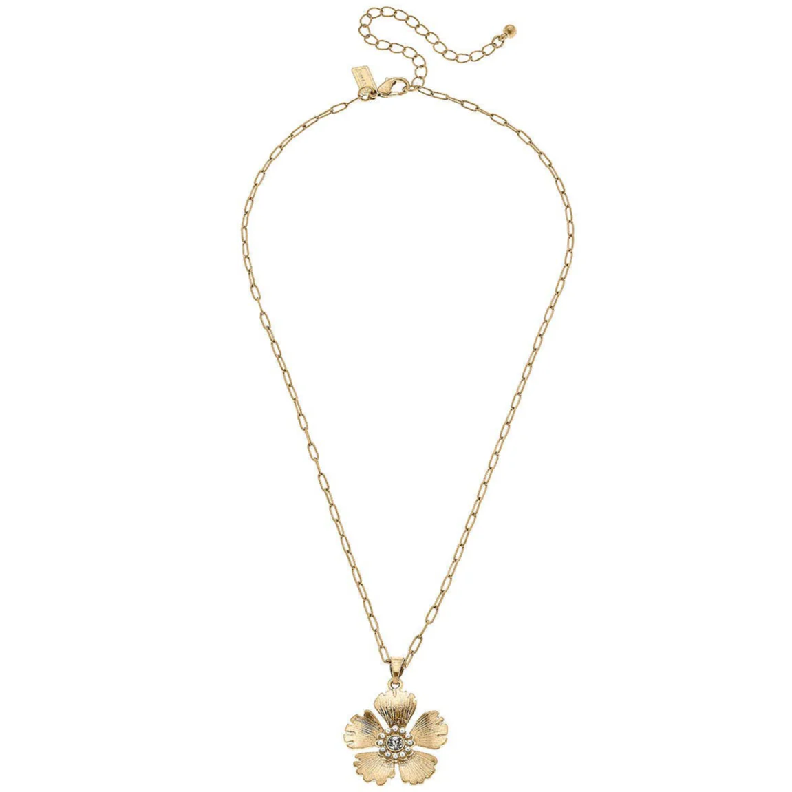 Canvas Style Tiana Gold-Plated Flower Pendant Necklace - Image 2