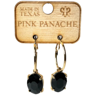 Pink Panache Oval Rhinestone Earrings - Image 3