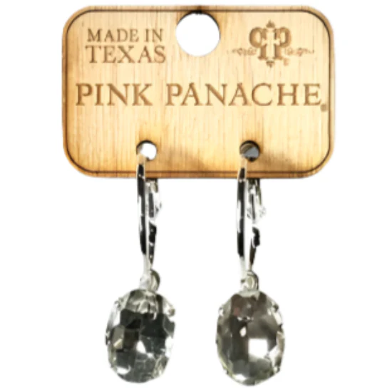 Pink Panache Oval Rhinestone Earrings - Image 6