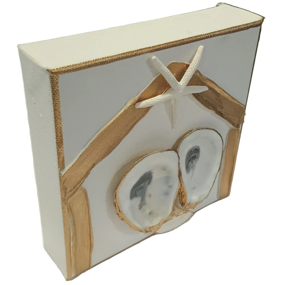 Ten-Twenty-Six Angel & Nativity Wrapped Canvas Sea Shell Art Blocks - 6" x 6" - Image 2