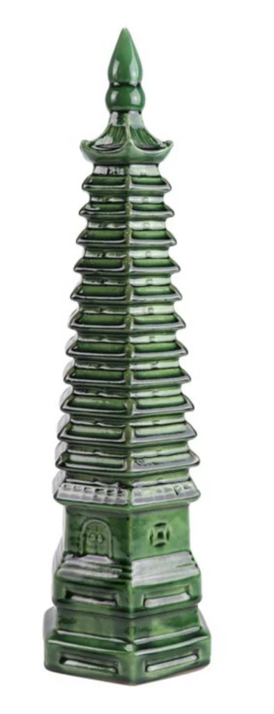 Glazed Ceramic Asian Pagoda - 16" - Image 2