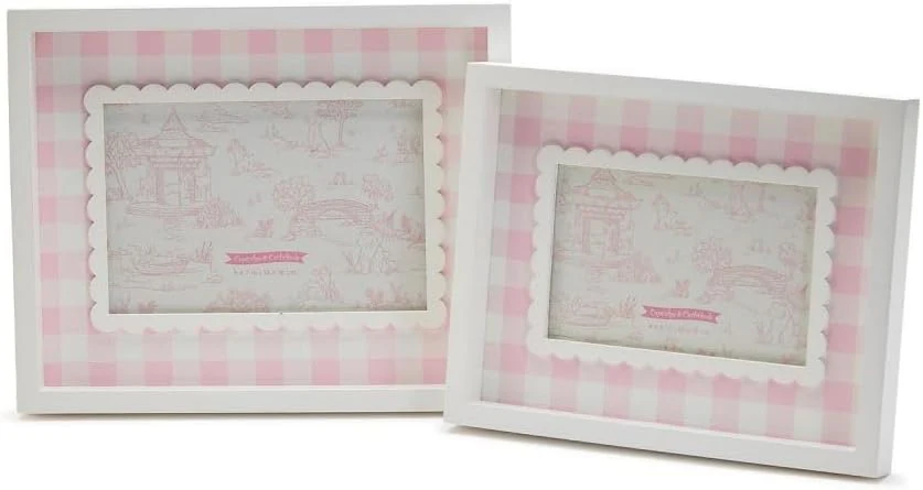 Scalloped Gingham Baby Photo Frames - Image 2
