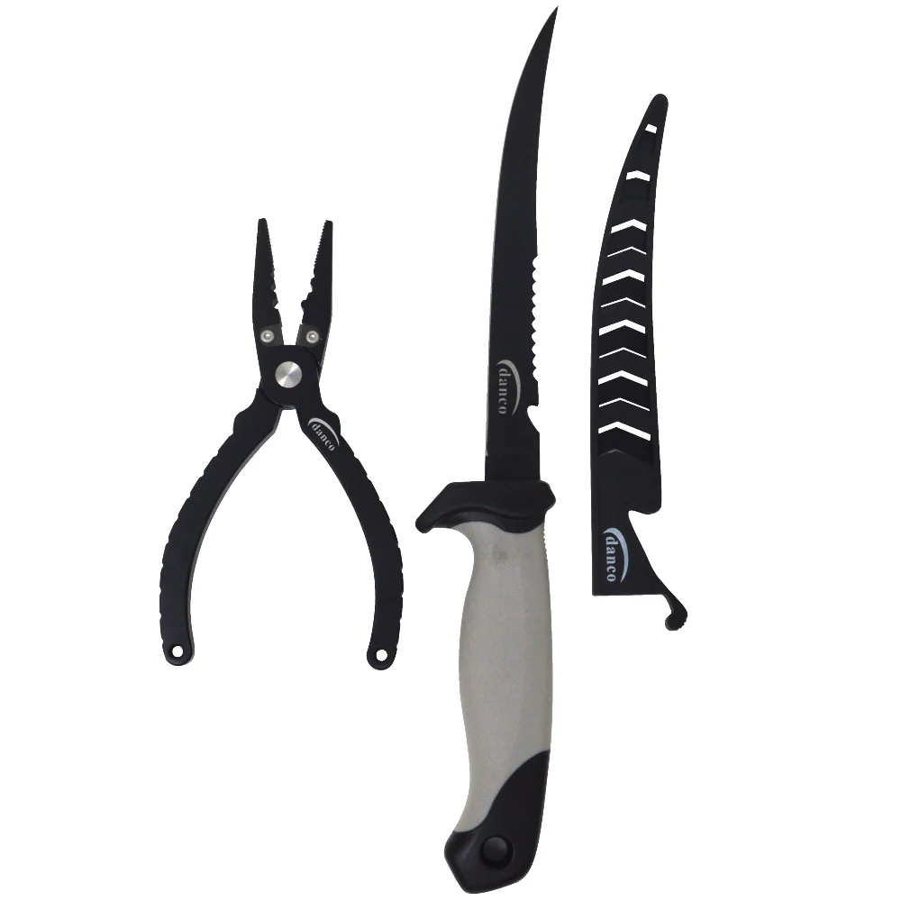 Danco Fishing Pliers & 7" Filet Knife Combo Set