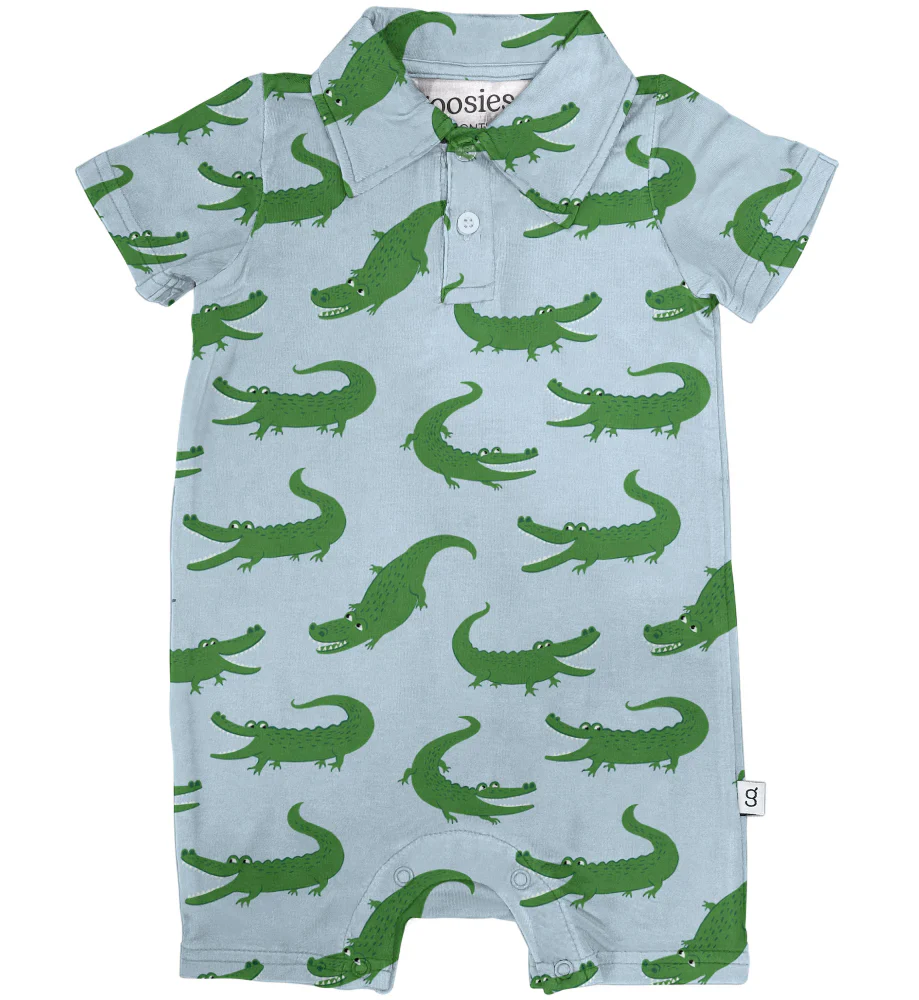 Goosies Short Sleeve Polo Baby Romper - Image 2