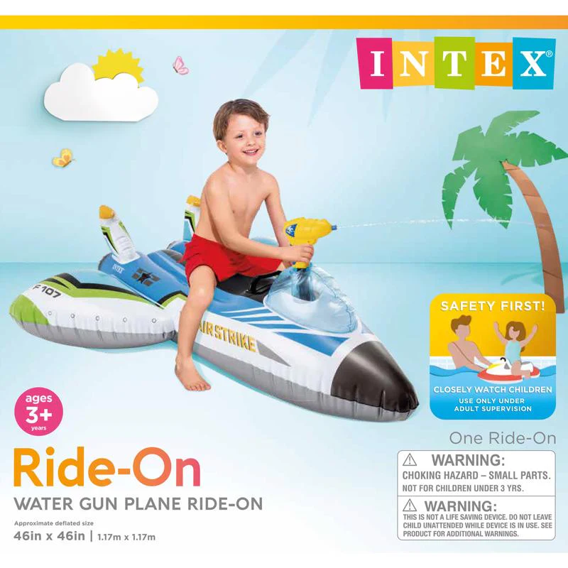 Intex Vinyl Inflatable Water Gun Plane Pool Float - Image 2
