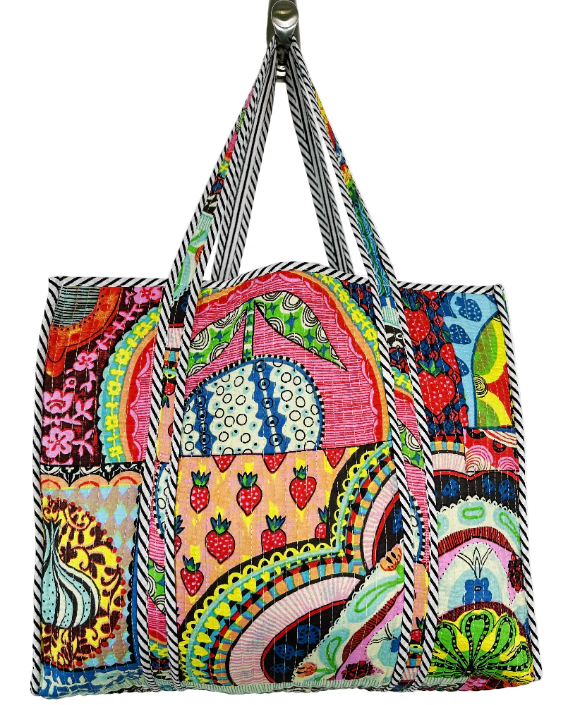 Folklore Couture Quilted Cotton Totes - 17.5" x 17.5" - Image 17