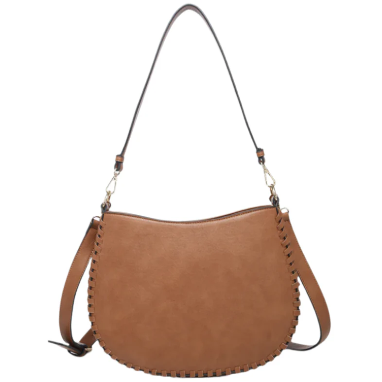 Jen & Co. Raquel Whipstich Vegan Leather Crossbody Saddle Bag - Image 2