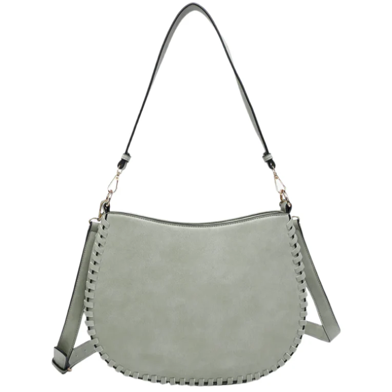 Jen & Co. Raquel Whipstich Vegan Leather Crossbody Saddle Bag - Image 3