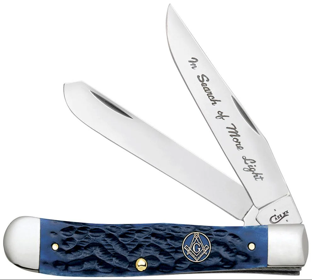 Case Masonic Trapper 2-Blade Folding Knife w/ Gift Tin - Image 2