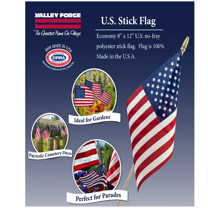 Miniature Polycotton USA Stick Flags - Image 3
