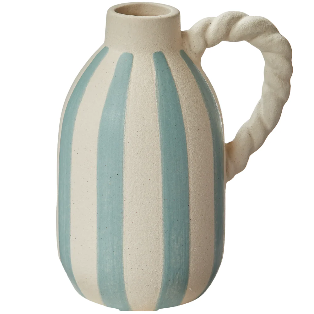 TAG Painted Striped Stoneware Jug Vase - Image 2