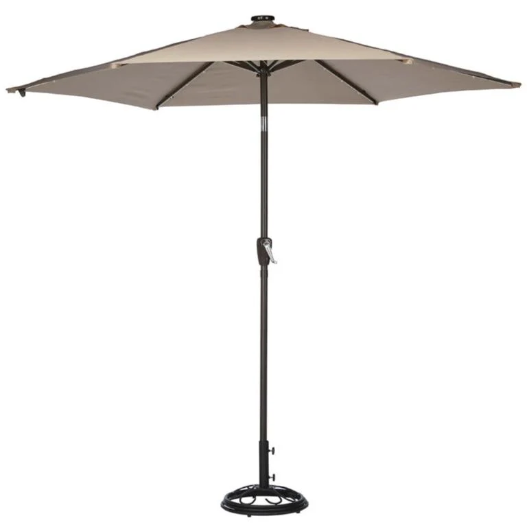 Living Accents Tiltable Lighted Solar Umbrella - 9' - Image 3