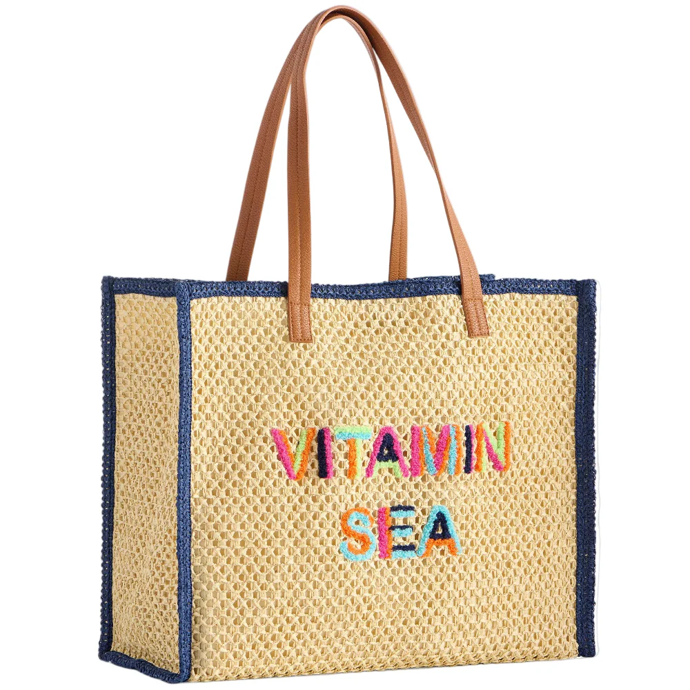 Shiraleah Paper Straw Market Tote - 8.5" x 14" x 17" - Image 2
