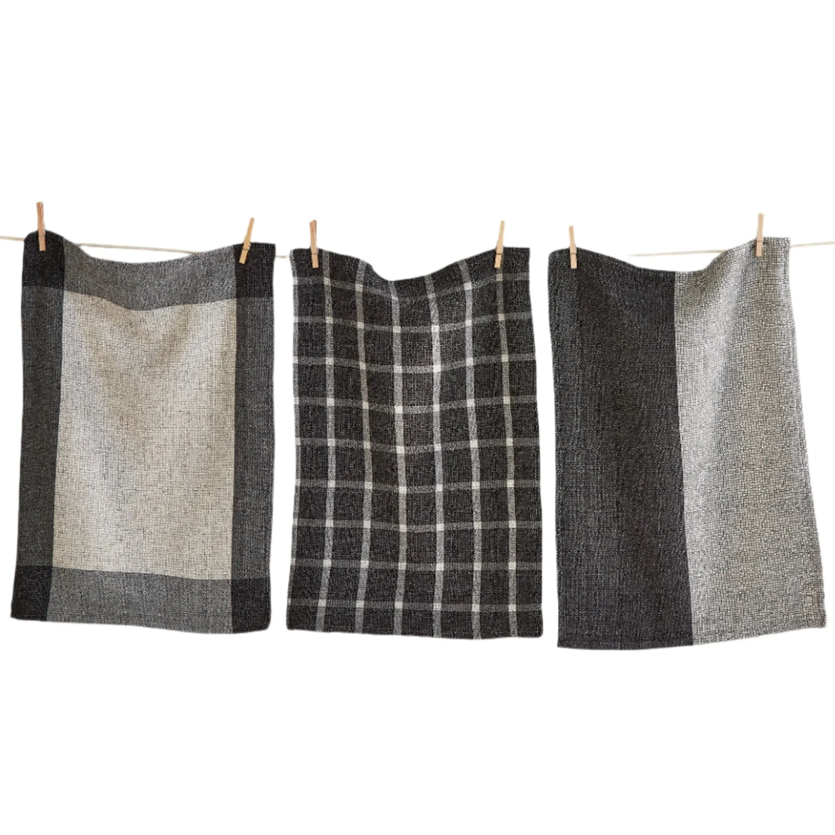 Mae Waffle Weave Patterned Cotton Dishtowels - 3 pc. - Image 2