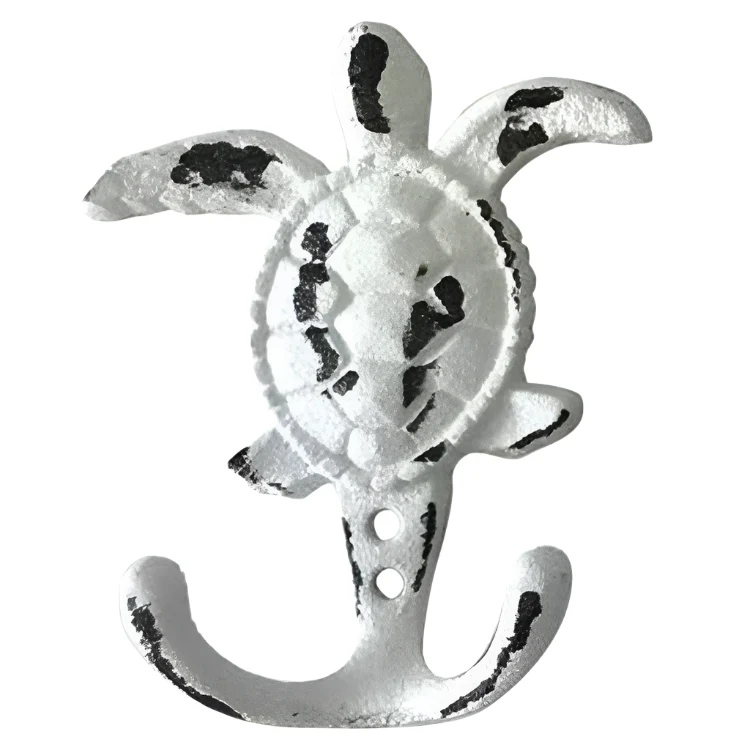 CB Home Cast Iron Distressed Sea Turtle Wall Hooks - 4.75" - Image 2