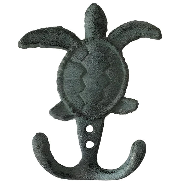 CB Home Cast Iron Distressed Sea Turtle Wall Hooks - 4.75" - Image 3