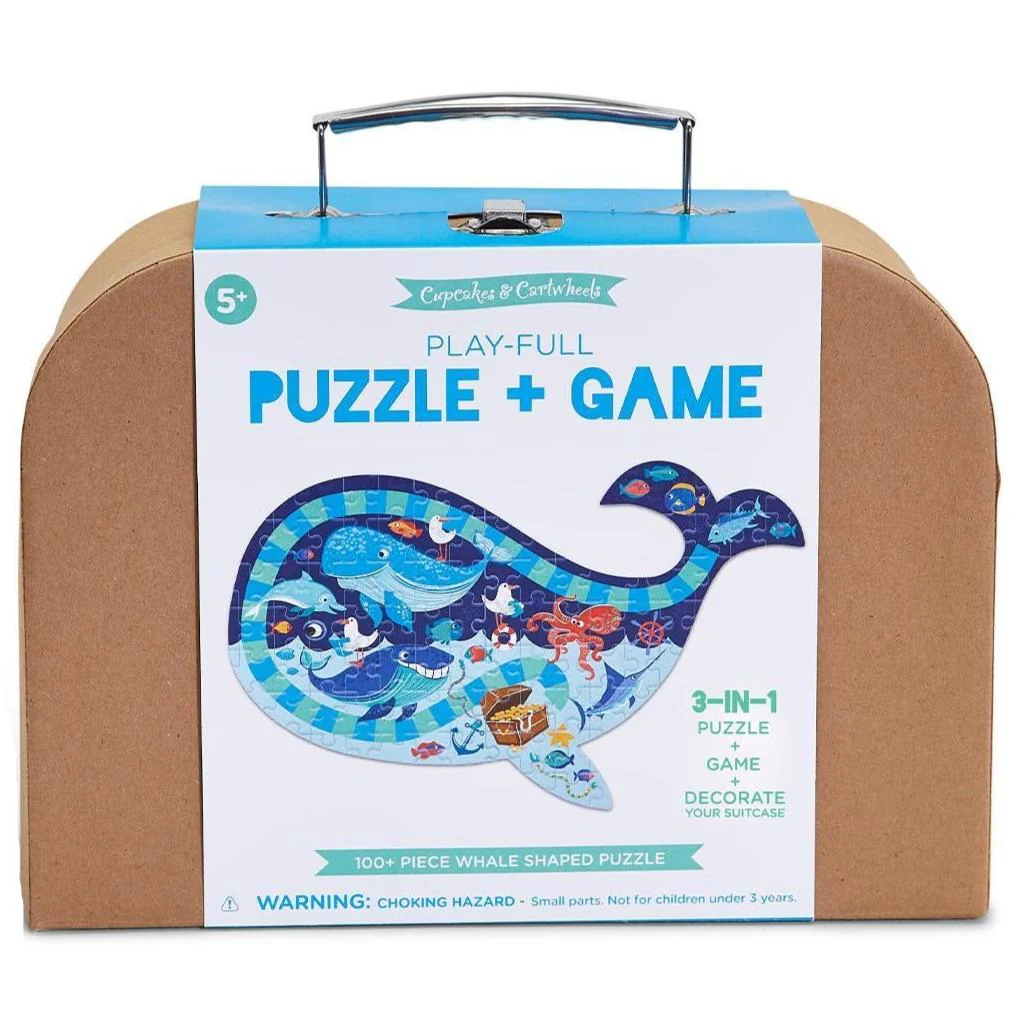 Play-Full 3-in-1 Whale Shaped Puzzle & Game - 100+ pc. - Image 2