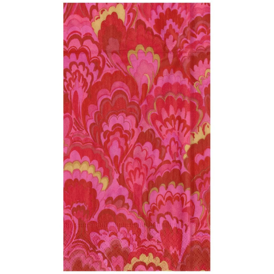 Caspari Marbled Ceramica Red Paper Napkins - Image 2