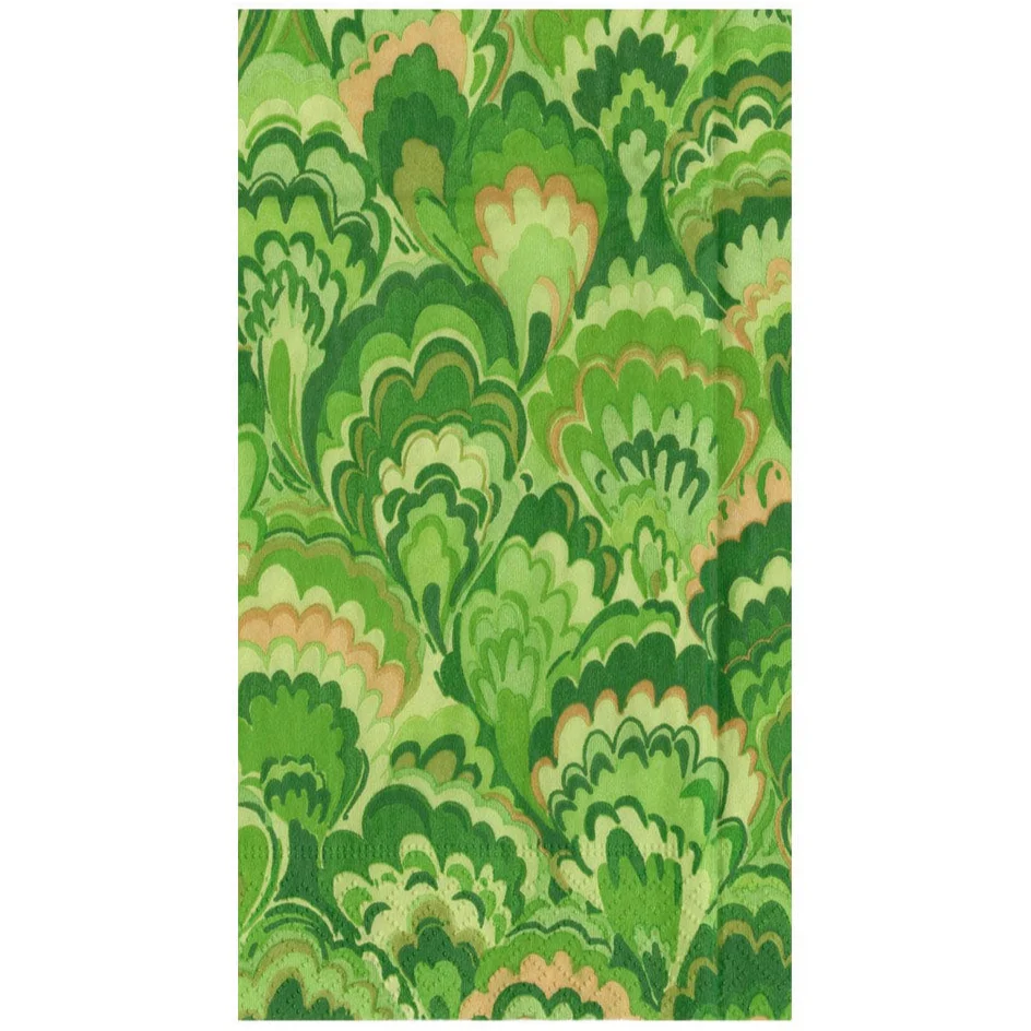 Caspari Marbled Ceramica Green Paper Napkins - Image 2